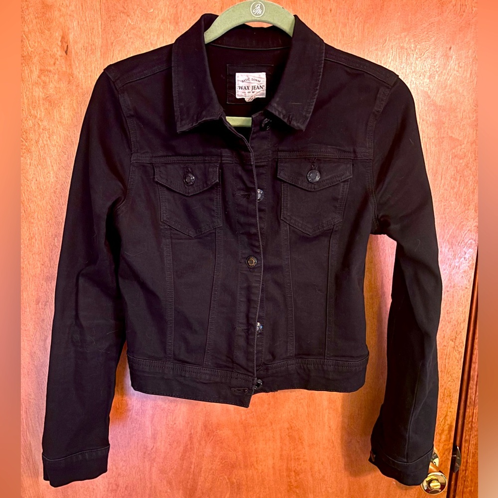 Wax Jean black denim jean jacket size M